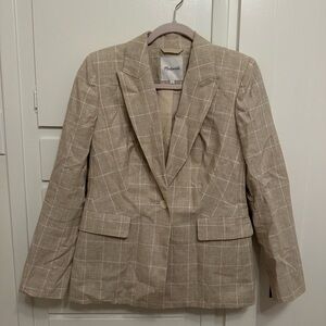 Madewell Beige Checkered Blazer